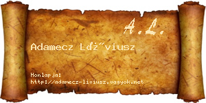 Adamecz Líviusz névjegykártya